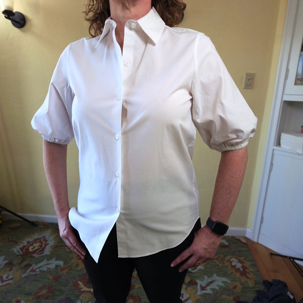 Everybody & Everyone white cotton button front blouse, US size 8